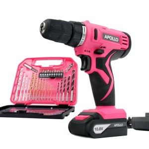 APOLLO Tools Dt4937P 10.8 - Volt Lithium-Ion Cordless Drill with 30-Piece Accessory Set