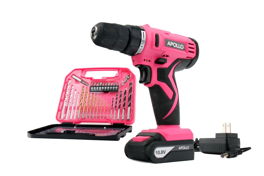 APOLLO Tools Dt4937P 10.8 - Volt Lithium-Ion Cordless Drill with 30-Piece Accessory Set