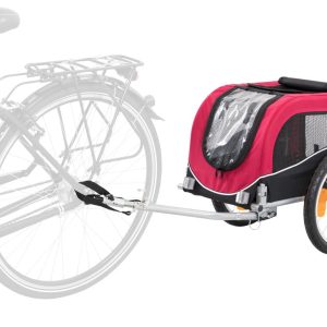 TRIXIE Foldable 2-in-1 Bicycle Trailer for Small Dogs with Windows & Large Door,  Black & Red