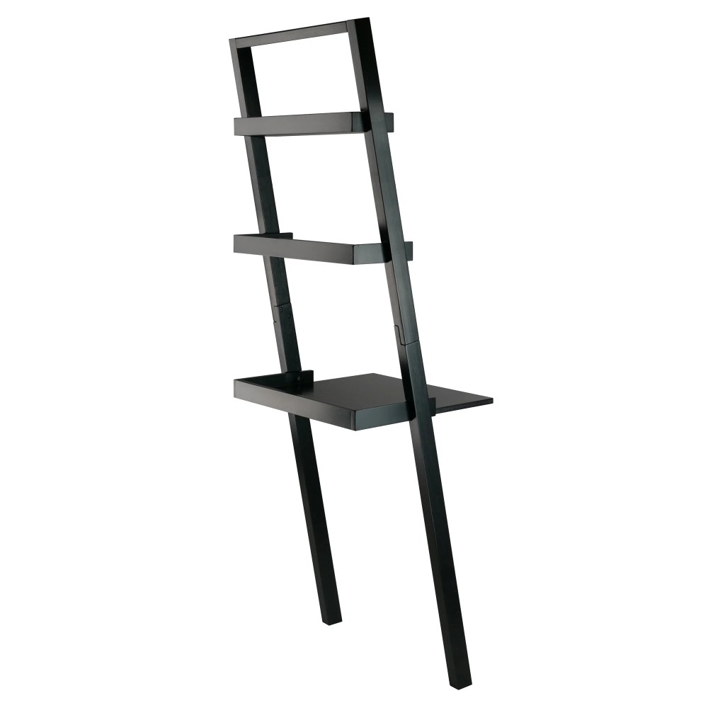 Winsome Wood Bellamy Leaning Desk with 2 Shelves,Black Finish - Image 6