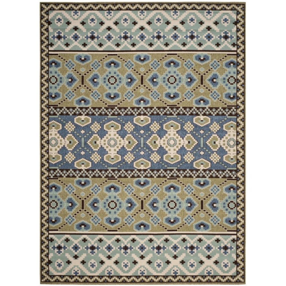 SAFAVIEH Veranda Moriah Southwestern Indoor/Outdoor Area Rug, 5'3" x 7'7", Green/Blue - Image 2