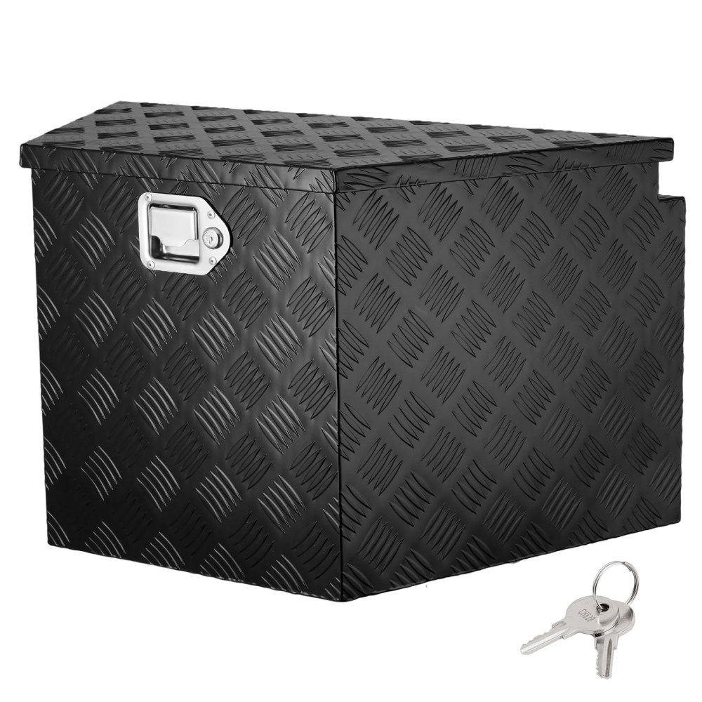 VEVOR Trailer Tongue Box,Aluminum Alloy Diamond Plate Tongue Box Tool Chest,Heavy Duty Trailer Box Storage with Lock and Keys,Utility Trailer Tongue Box,Pickup Truck,RV,Trailer,39"x16.5"x12"