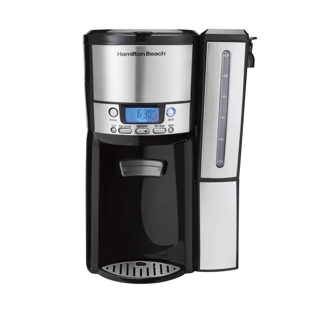 Hamilton Beach 12-Cup Programmable Drip Coffee Maker Machine,Dispensing Coffee Pot,Cafetera,Black