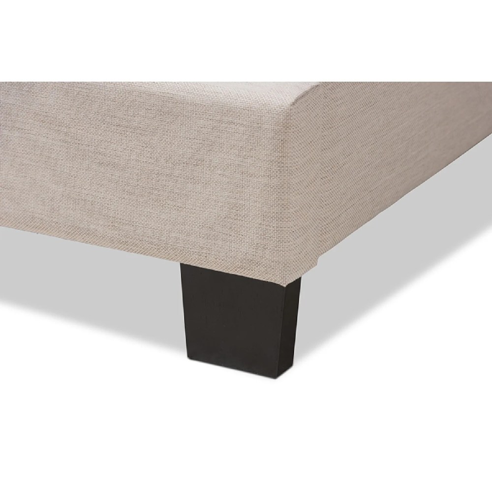 Baxton Studio Odette Modern and Contemporary Light Beige Fabric Upholstered King Size Bed - Image 4