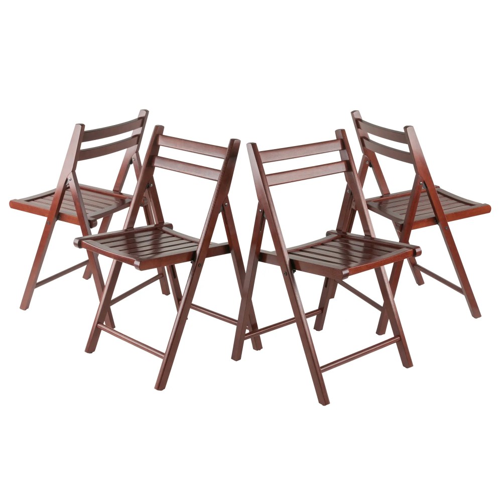 Winsome Robin 4-PC Folding Chair Set,Walnut Finish - Image 5