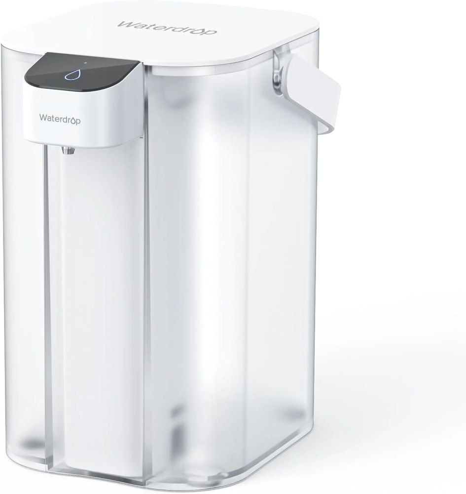 Waterdrop Chloramine Reduction Electric Water Filter Pitcher,Dispenser,200-Gallon Long-Life Filtered Water Pitchers,NSF/ANSI 42,Reduce Chloramine,Lead,PFAS,15-Cup,White,with 1 Filter