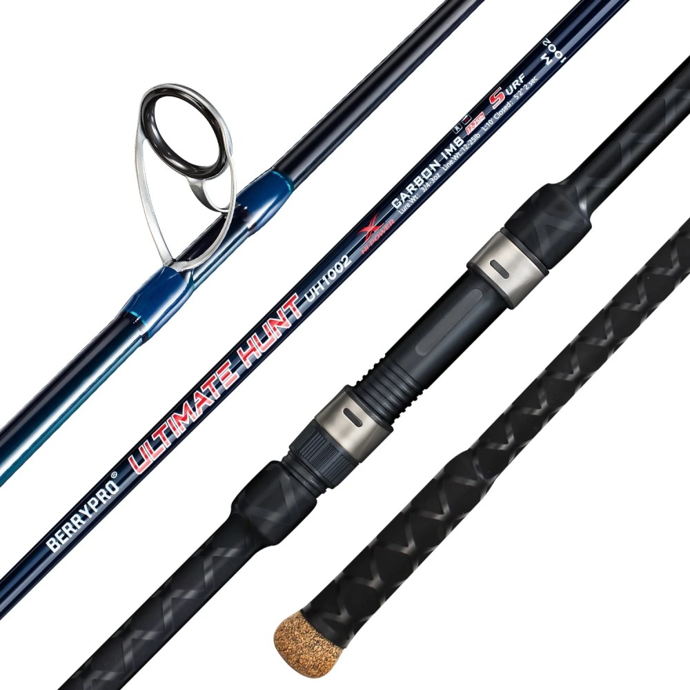 BERRYPRO Surf Spinning Rod Full Carbon Surf Fishing Rod with Fuji Guide 10"