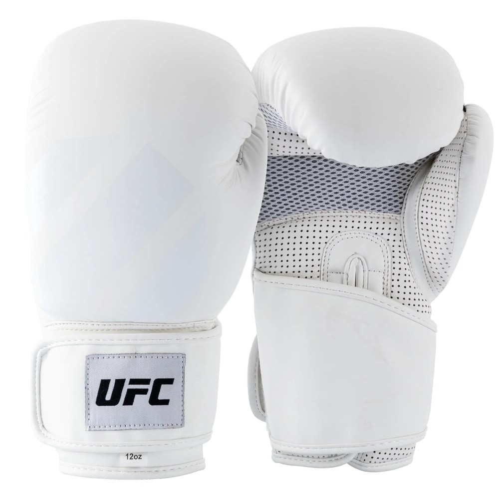 UFC Tonal Boxing Training Gloves - 18oz, White - Premium Performance, Maximum Shock Absorption Protection for Boxing & MMA Sparring, Bag/Mitt Work, & Cardio Fitness