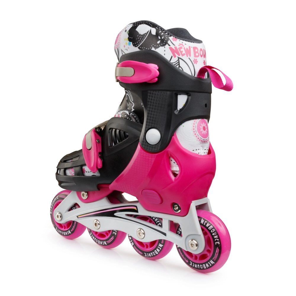New Bounce Adjustable Inline Skates for Kids - Premium Roller Blades, 4 Wheels, Comfortable Fit, Easy-to-Use Skates, Pink - Image 4