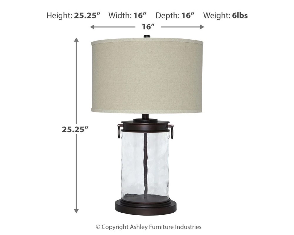 Signature Design by Ashley Casual Tailynn Table Lamp Clear/Bronze Finish - Image 3