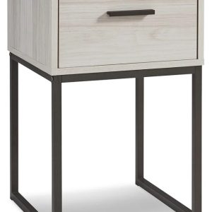 Signature Design by Ashley Contemporary Socalle 1 Drawer Nightstand, Light Natural