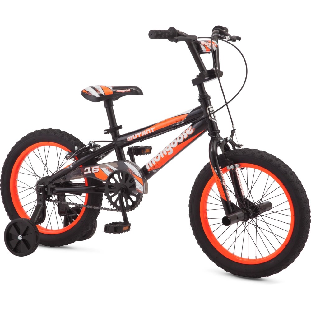 Mongoose Mutant Kids BMX Style Boys Bike, 16-in. Wheels, Kids Ages 3 - 5, Black & Orange - Image 2
