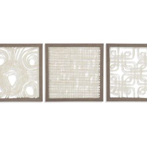 Signature Design by Ashley Contemporary Odella Wall Decor (Set of 3) Cream/Taupe
