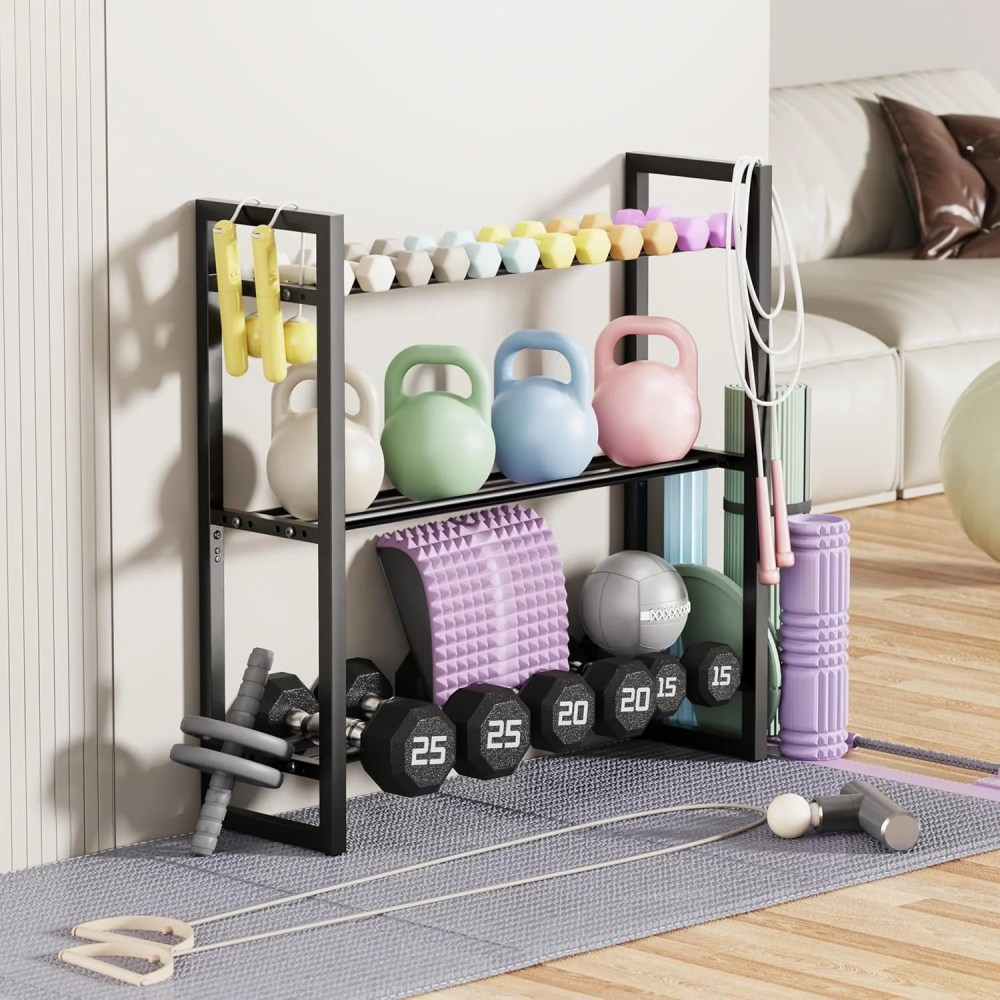 Niffgaff 3 Tier Dumbbell Rack Weight Rack Stand Only for Home Gym Storage Organizing Dumbbells Up to 390 lb Capacity - Image 6