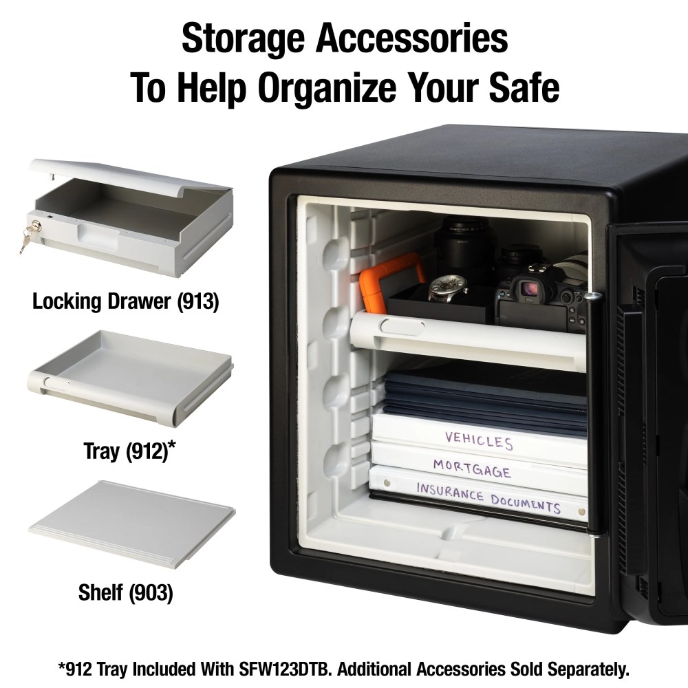 SentrySafe SFW123DTB Fire-Resistant and Water-Resistant Safe with Combination Lock, 1.23 Cu. Ft. - Image 6