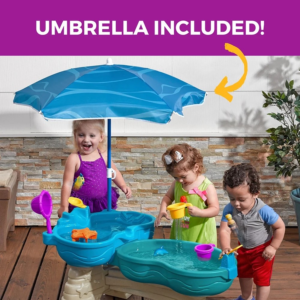 Step2 Spill & Splash Seaway Blue Plastic Water Table for Toddlers with 10-piece Playset - Image 5