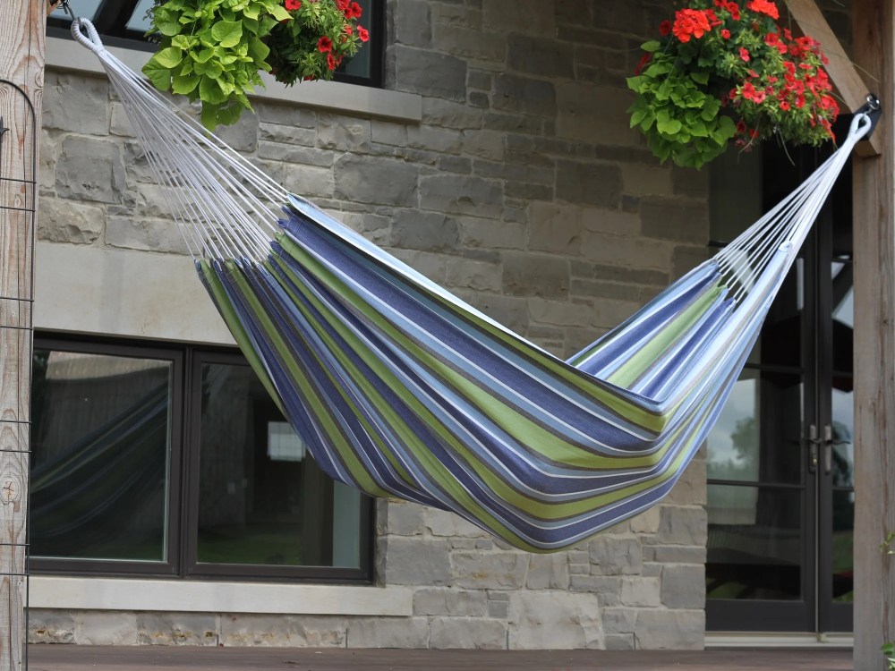 Vivere Double Brazilian Style Cotton Hammock - Oasis - Image 4