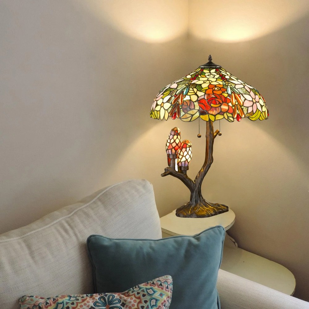 Tiffany-style Warehouse of Tiffany Sarah Camille Table Lamp - Image 2