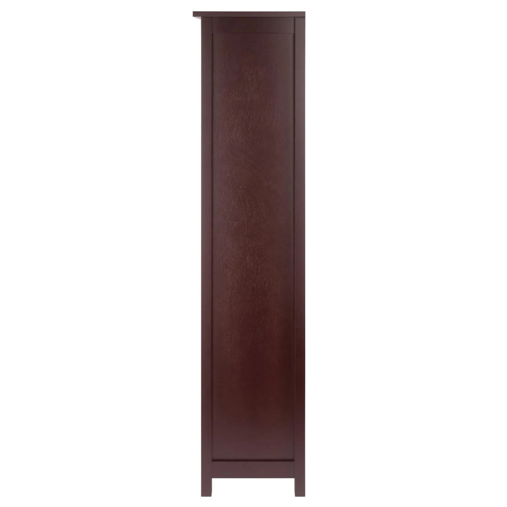Winsome Verona 5 Tier Tall Storage Shelf Solid Wood Baskets Bookcase in Walnut - Image 3
