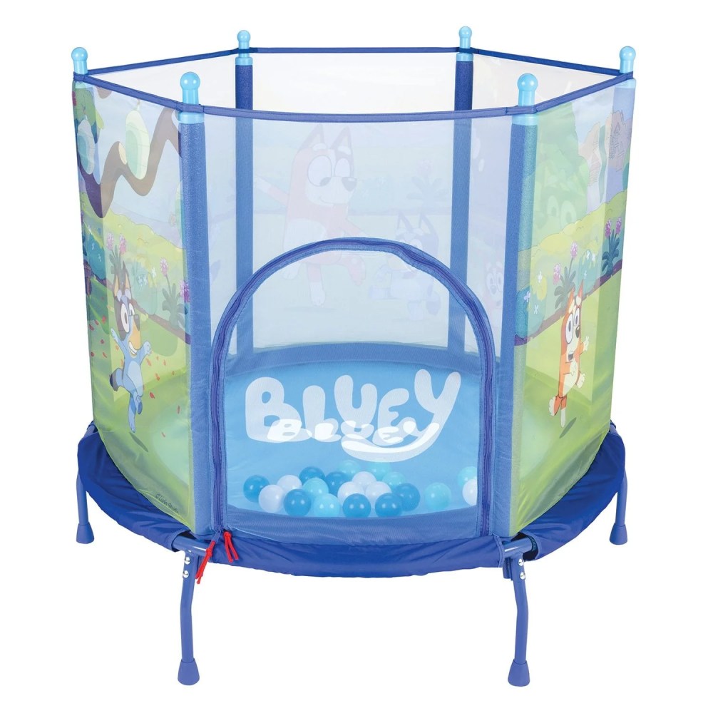 Bluey 4" Kids Trampoline with Soft Play Balls