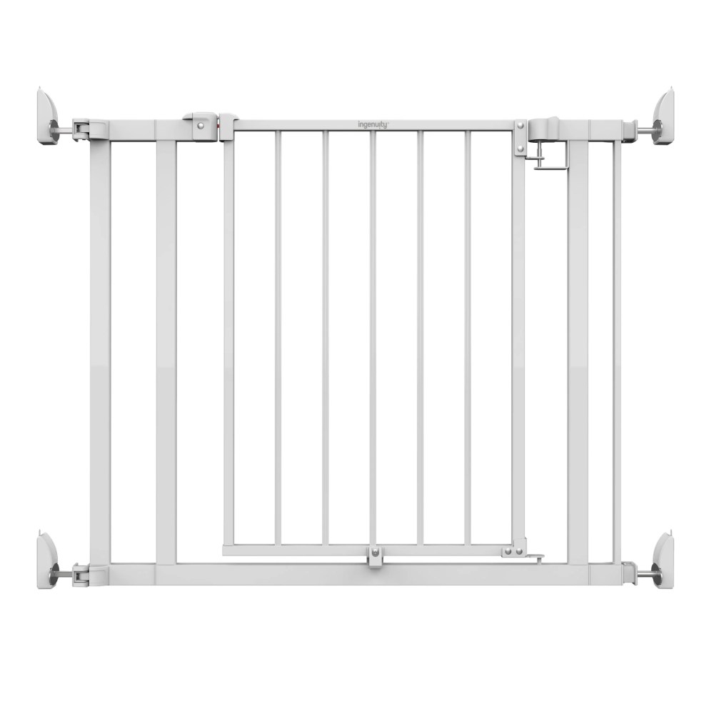 Ingenuity The Doorway 37W Series Pet and Baby Gate with Quad-Cam Lock, Openings from 30-37 inches Wide, Ages 6-24 Months, - White