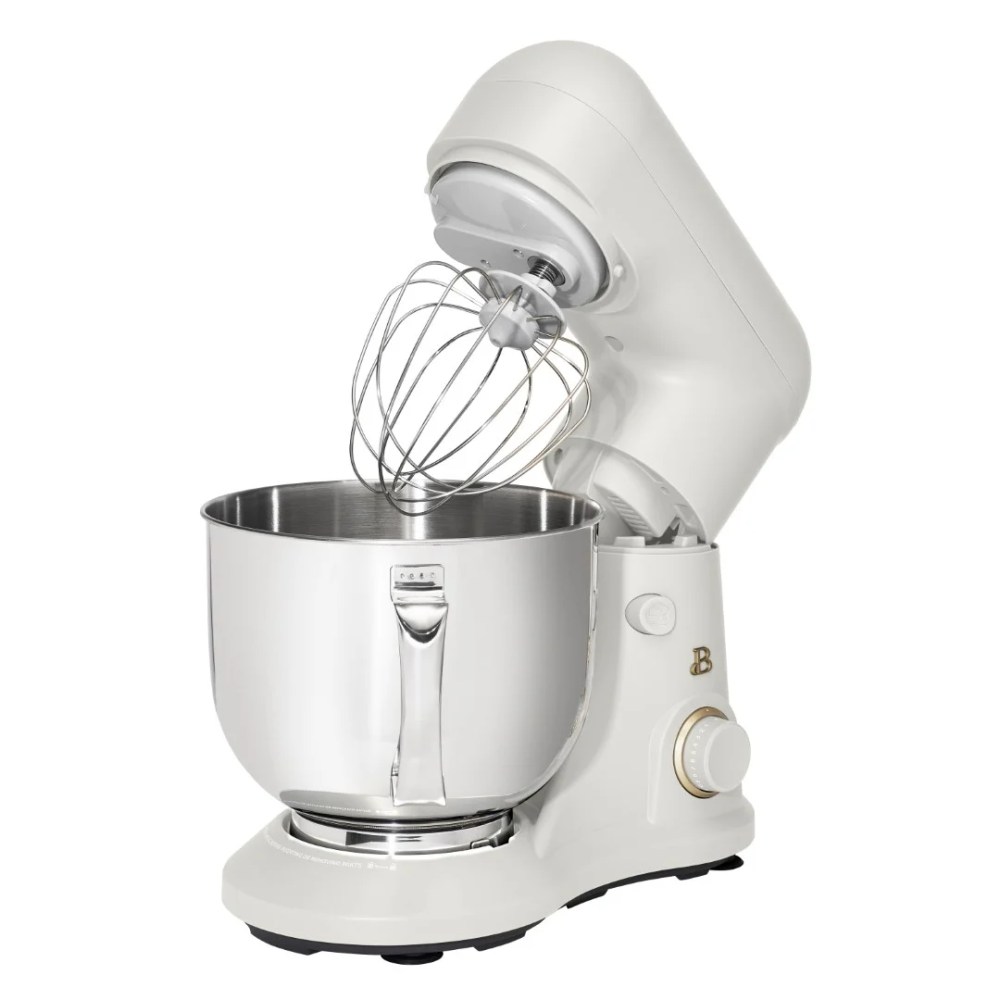 Beautiful 5.3 Qt Stand Mixer,White Icing with Flat Beater,Dough Hook,Balloon Whisk - Image 2