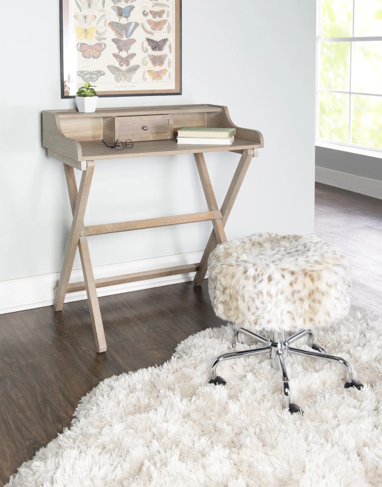 Linon Coy Folding Desk,34.25" Tall,Rustic Brown Finish - Image 6