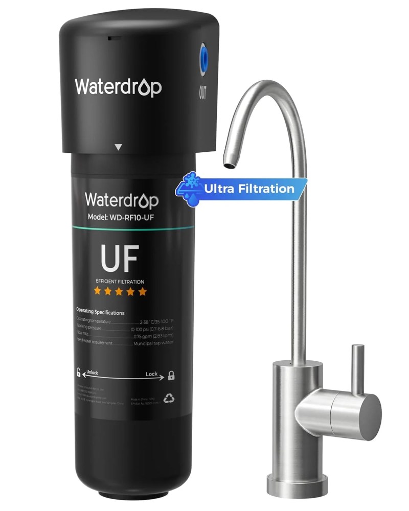 Waterdrop 10UB-UF 0.01 Ultra Filtration Under Sink Water Filter System,Reduces Lead,Chlorine,Bad Taste