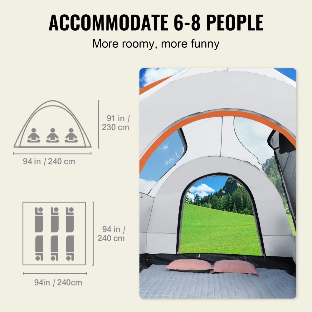 VEVOR SUV Camping Tent 8-8 Ft Waterproof Pickup SUV Tent with Rainfly Carry Bag Car Canopy Shelter for Camping Outdoor Travel - Image 5