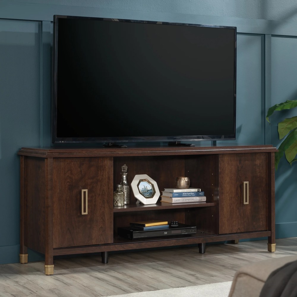 1934 Collection,by Sauder TV Stand for TV's up to 65",Deco Cherry Finish