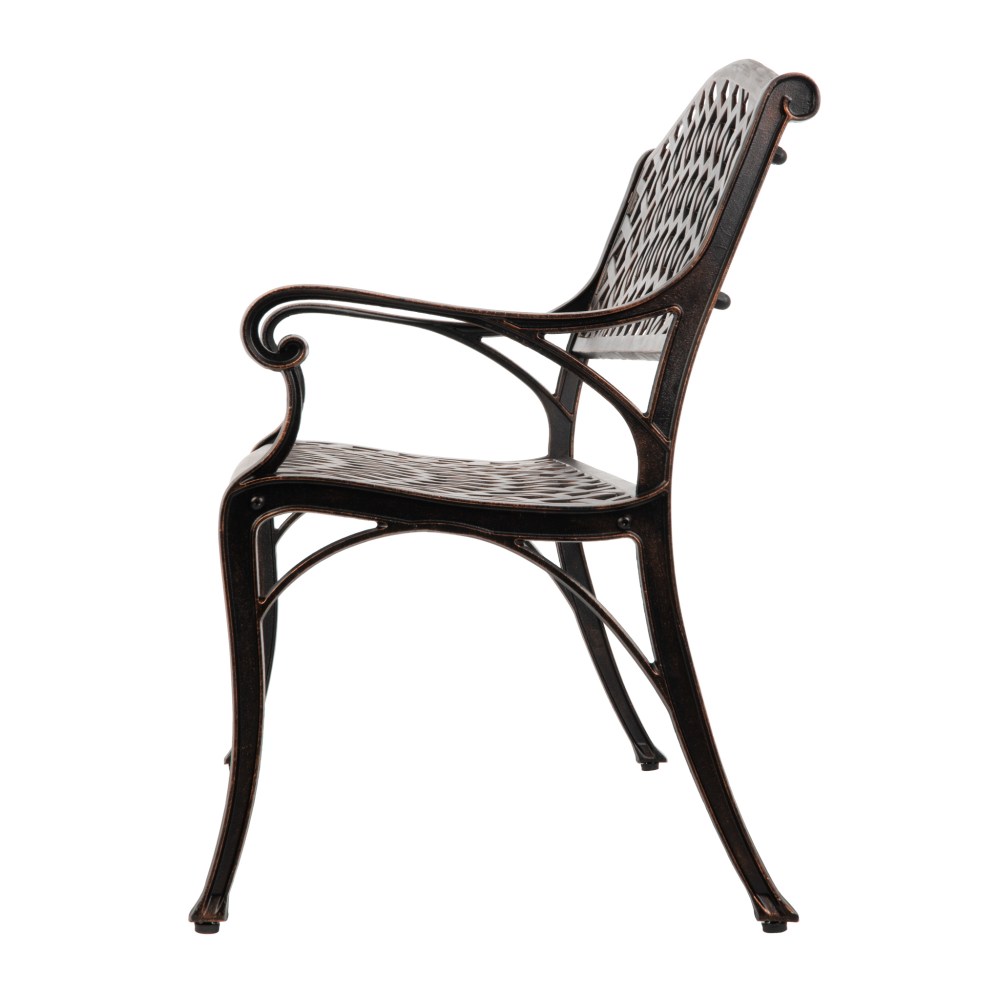 Antique Bronze Cast Aluminum Patio Bench - Image 4