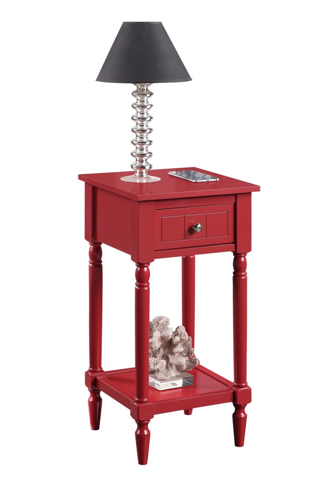 Convenience Concepts French Country Khloe 1 Drawer Accent Table with Shelf, Cranberry Red - Image 2