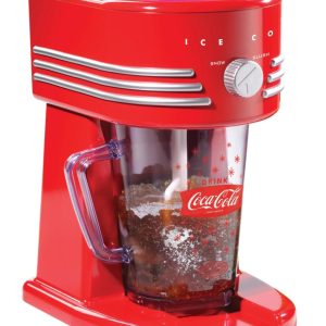 Nostalgia Coca-Cola Slushie Machine,40 oz Ice Shaver and Slushy Maker with 2 Shaving Settings,Red