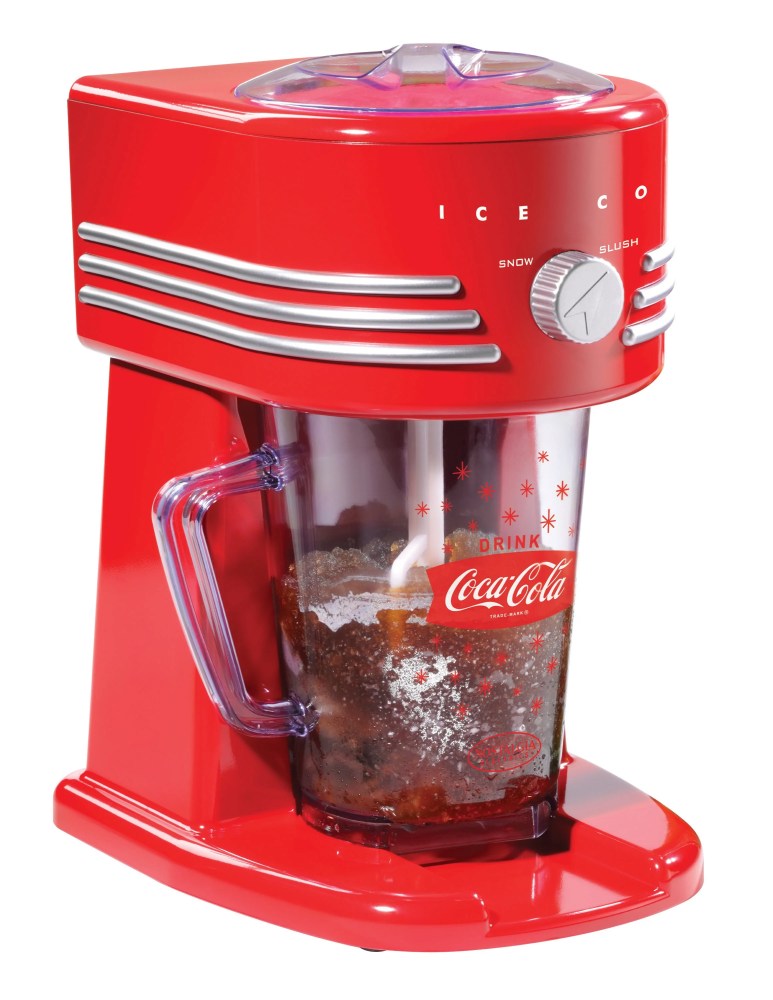 Nostalgia Coca-Cola Slushie Machine,40 oz Ice Shaver and Slushy Maker with 2 Shaving Settings,Red