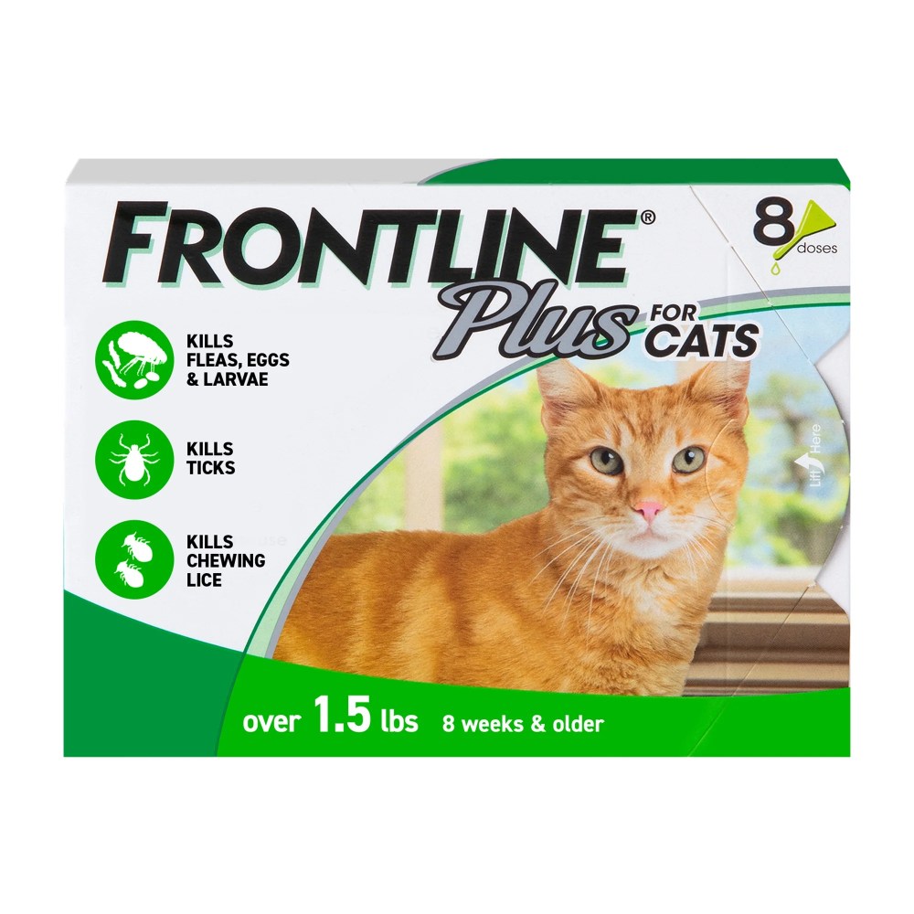 FRONTLINE Plus for Cat & Kitten Flea & Tick Spot Treatment,  8 Count