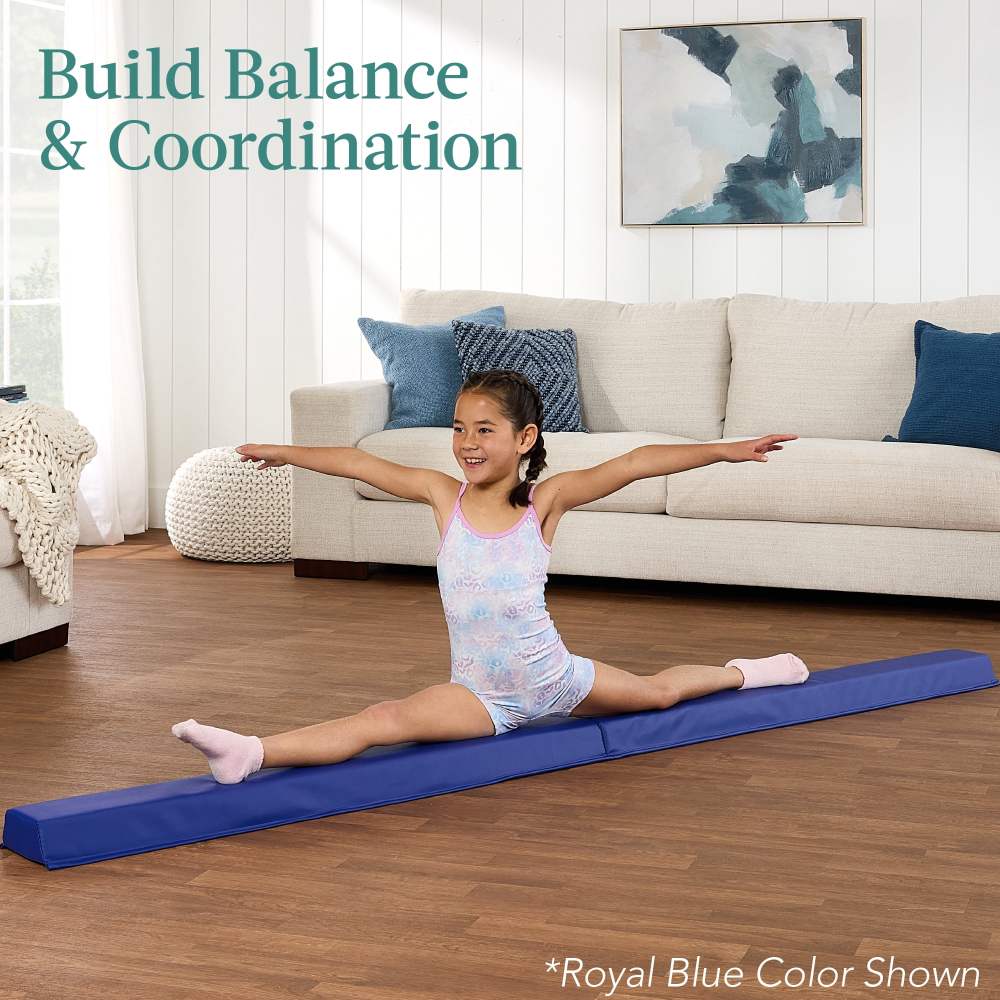 Best Choice Products 10ftx4ftx2in Folding Gym Mat 4-Panel w/ Carrying Handles & Folding Balance Beam - Purple - Image 5