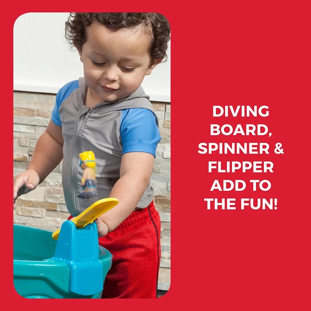 Step2 Spill & Splash Seaway Blue Plastic Water Table for Toddlers with 10-piece Playset - Image 4