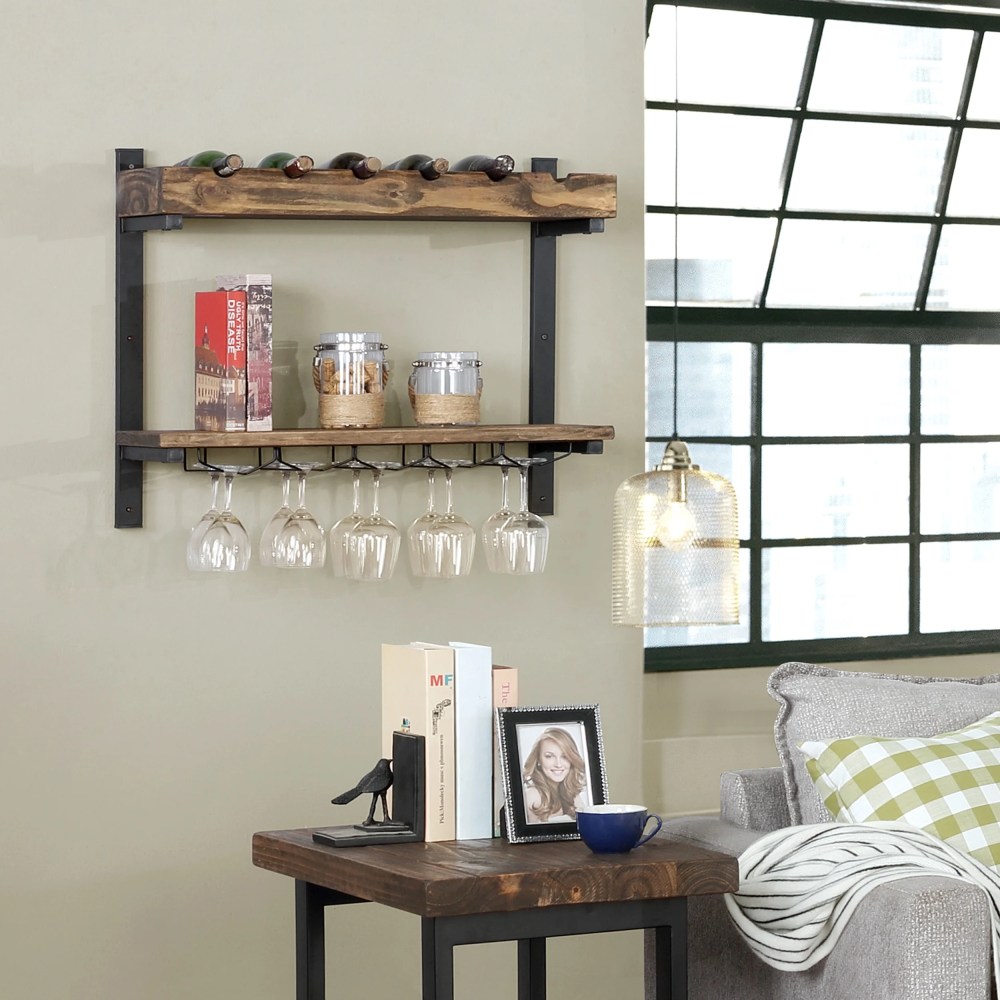 Alaterre Pomona Wall Shelving with Wine Storage - Image 8