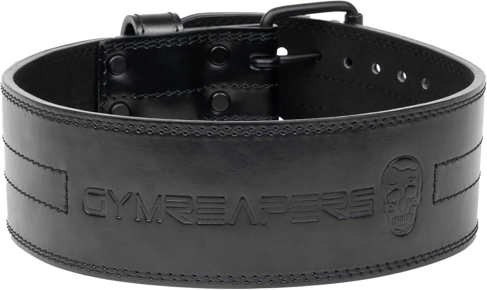 Gymreapers Weightlifting Belt 6MM Genuine Leather - Double Prong Power Belt Heavy Duty 4-Inch Wide - Strong, Stabilizing Back Support for Deadlifts, Squats Powerlifting (Black, 2X-Large) - Image 3