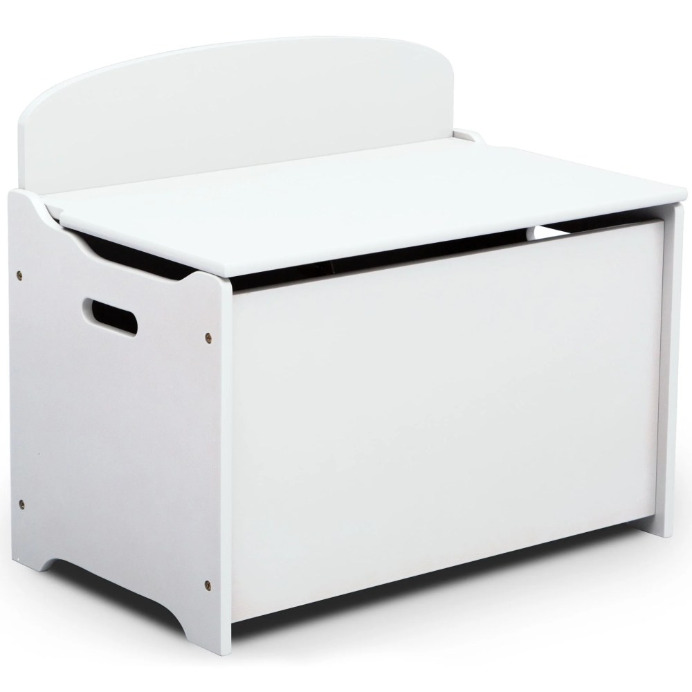 Delta Children Classic Wood Toy Box, Bianca White