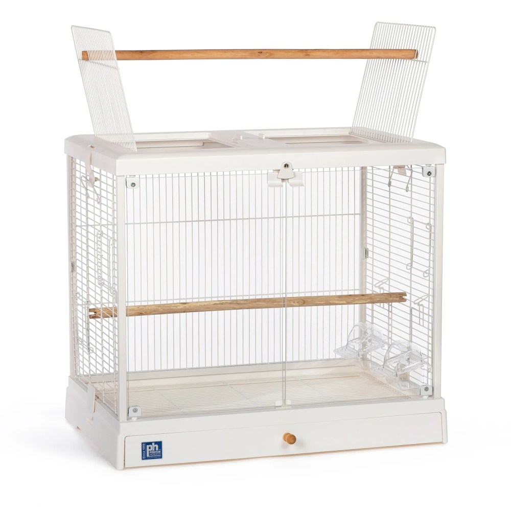 Prevue Pet Products Crystal Palace Luxe Bird Cage with Glass Doors, White Plastic Frame and Base - Image 9
