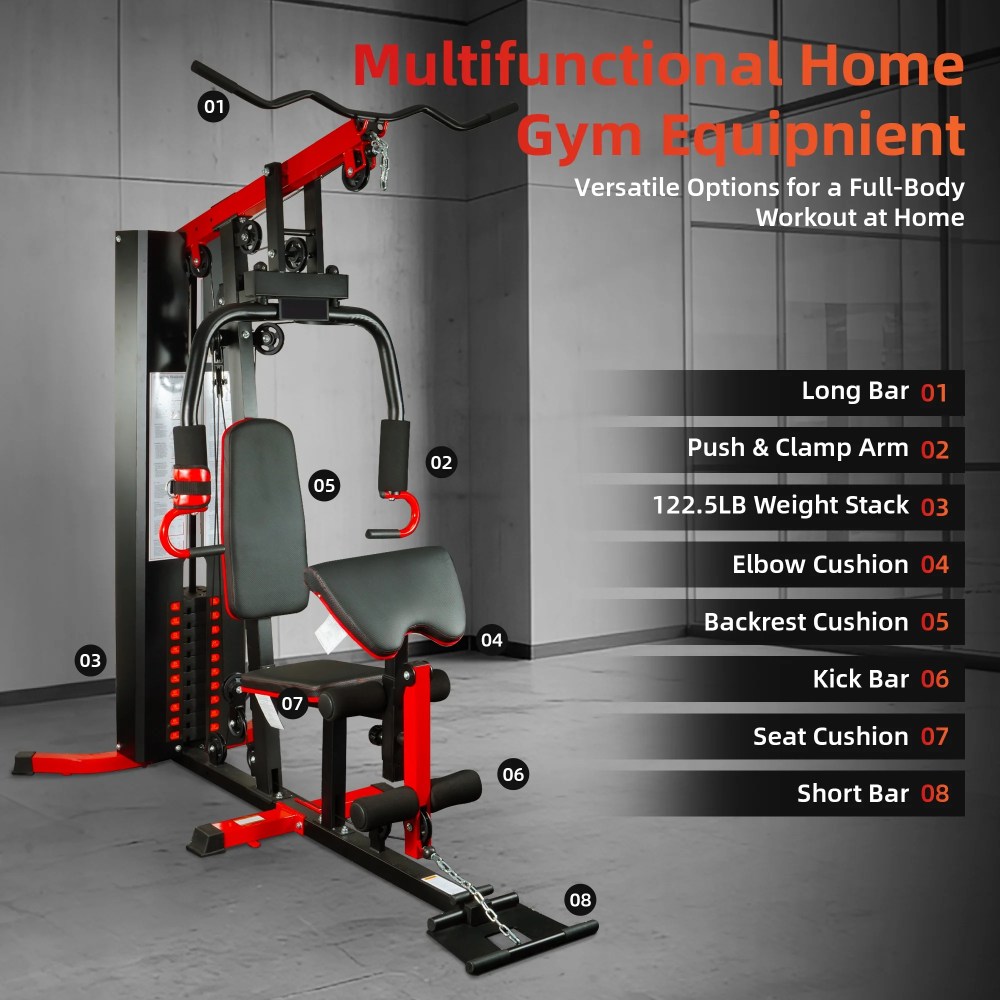 Signature Fitness LX750/LX760 Multifunctional Home Gym Trainer-Full-Body Workout Station with 122.5LB Weight Stack, Includes Installation Video - Image 5