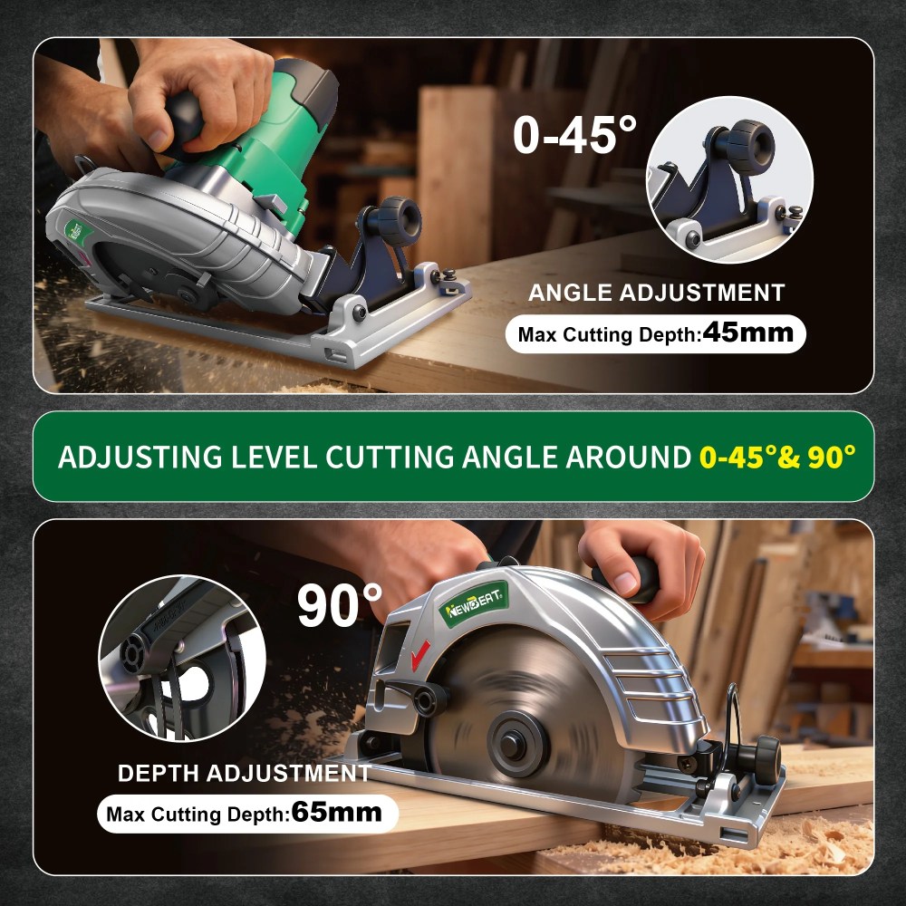 NEWBEAT 12-Amp 7-1/4-inch Circular Saw with Blade - Image 4