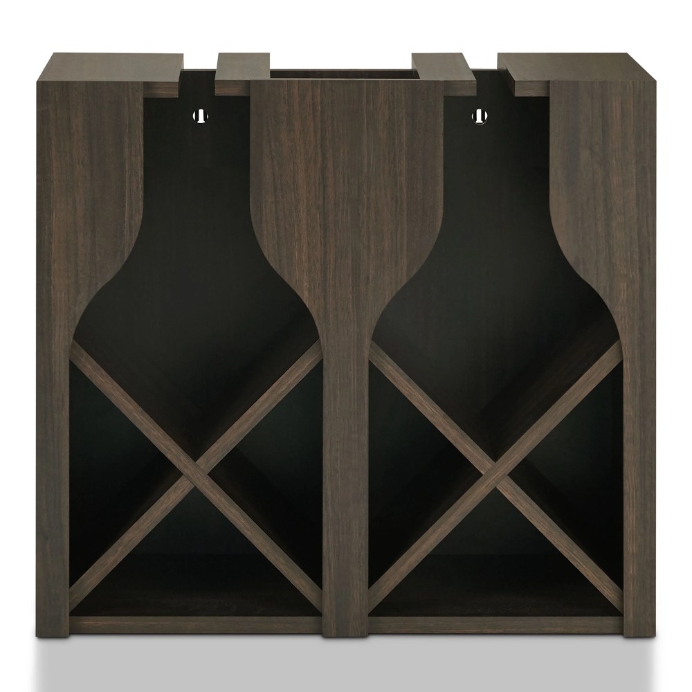 Furniture of America Tulum Wood Multi-Storage Wine Rack, Wenge