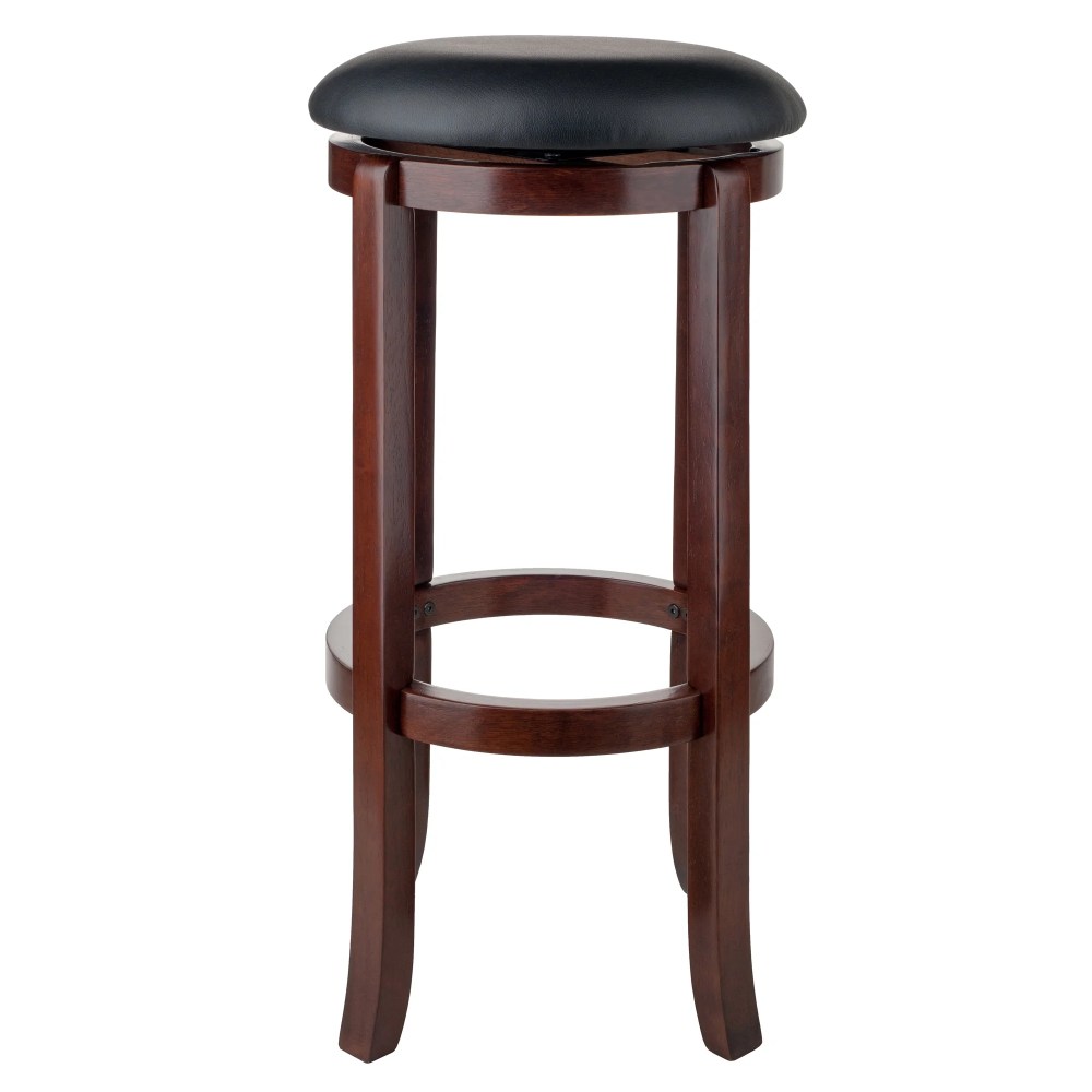 Winsome Wood Walcott Swivel Seat Bar Stool,Black & Walnut - Image 4
