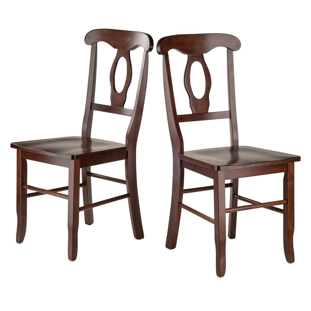 Winsome Renaissance 2-Piece Keyhole-Back Dining Chair Set,Walnut Finish