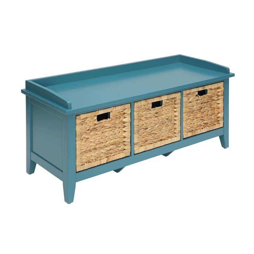 ACME Flavius Storage Bench in Teal - Image 4
