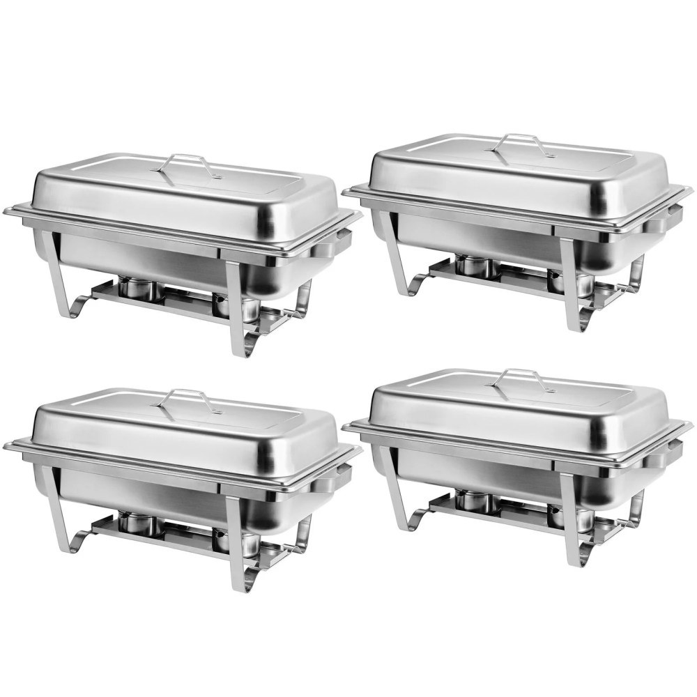 ZenStyle 4 Packs 8 Quart Chafing Dish Buffet Trays Chafer Stainless Steel with Warmer for Home Party Durable - Image 4