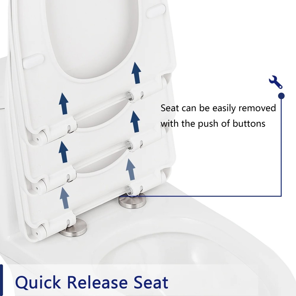 DeerValley Ursa DV-1F52677 Elongated One-Piece Toilet Ceramic 0.8/1.28 GPF Dual Flush Bathroom Toilets - Image 9