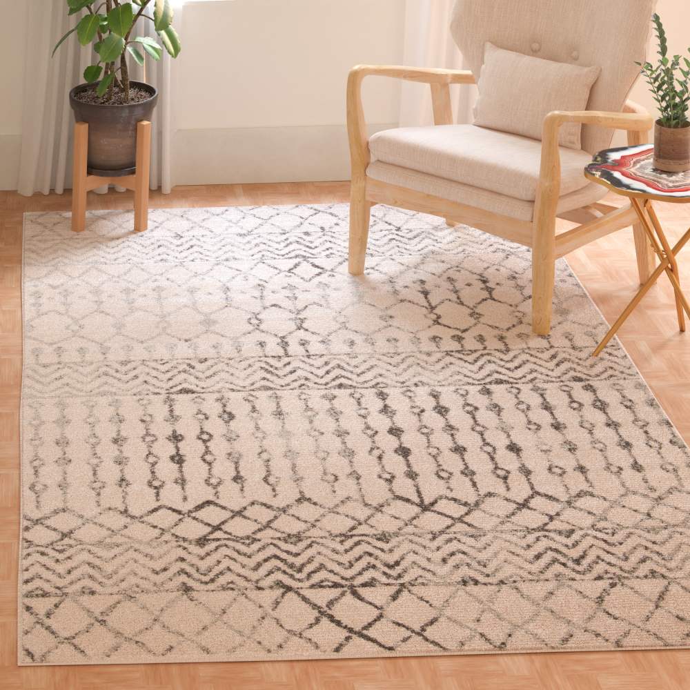 SAFAVIEH Tulum Glen Oriental Area Rug, Ivory/Grey, 5'3" x 7'6" - Image 11
